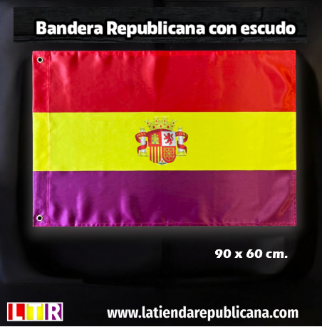 Bandera Republicana con escudo 90 X 60 cm.