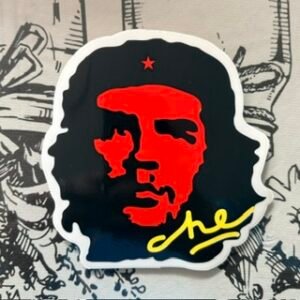 Pegatina Che Guevara rojo y amarillo